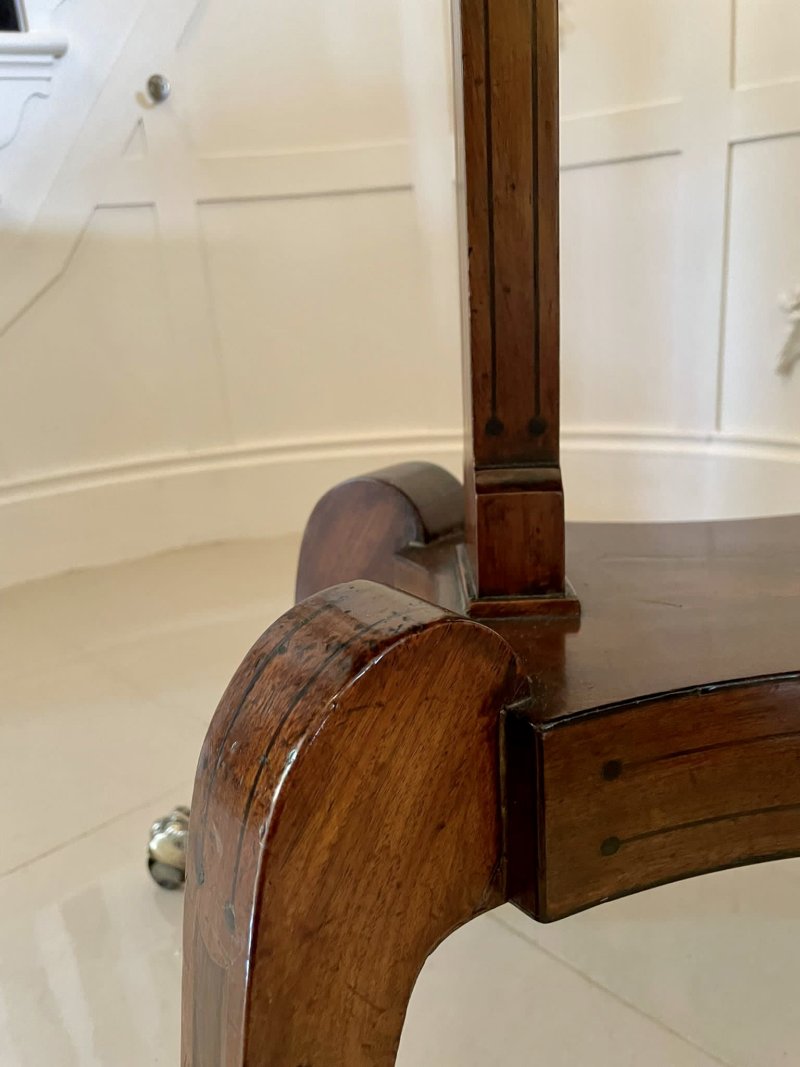 Quality Antique Regency Mahogany Inlaid Card/Side Table - Image 9